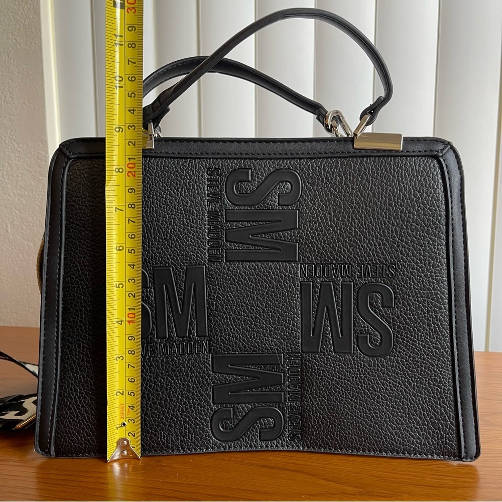 Steve Madden Bmateo Top Handle Crossbody Bag Black Faux Leather - Picture 10 of 16